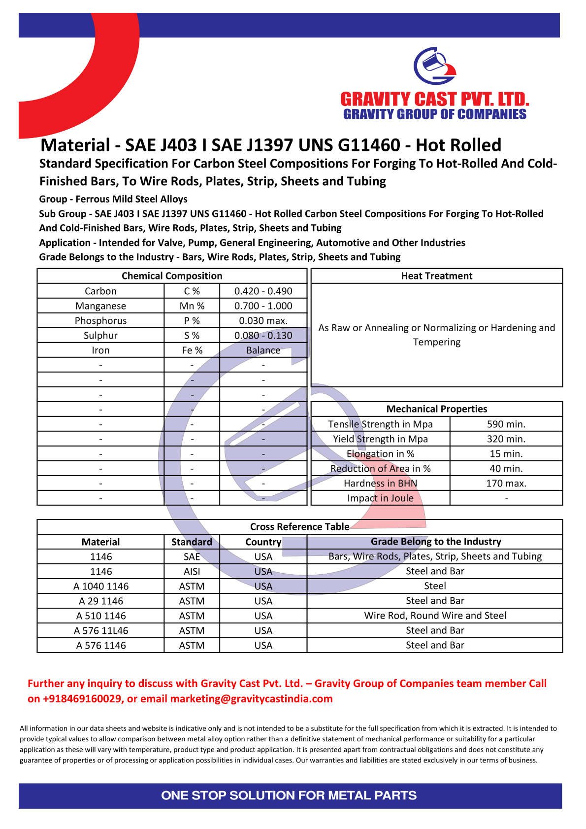 SAE J403 I SAE J1397 UNS G11460 - Hot Rolled.pdf